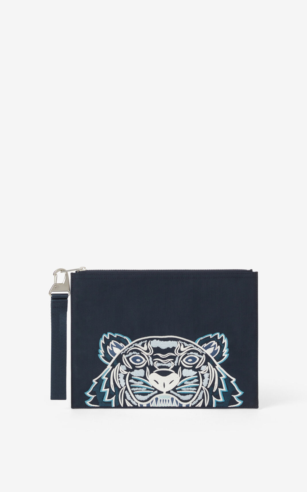 Pochette Kenzo Homme Large Toile Kampus Tiger Bleu IKMGY-5824